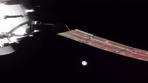 Earth Rise as Seen From Orion Spacecraft