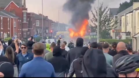 protesting in southport, England.