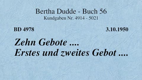 BD 4978 - ZEHN GEBOTE .... ERSTES UND ZWEITES GEBOT ....