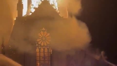 The Church of the Immaculate Conception in Saint-Omer, Pas-de-Calais mysteriously caught on fire