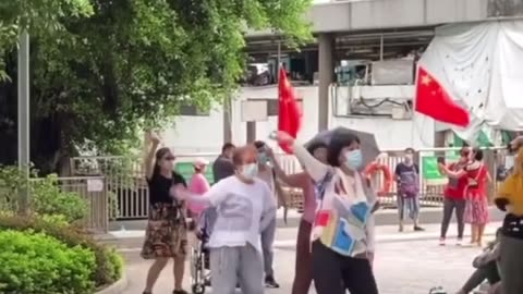 these bright young women from the Philippines dancing in Central HK