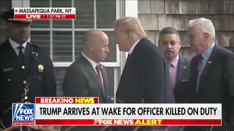 POWERFUL: Donald Trump Attends The Wake Of Killed NYPD Officer