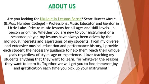 Are you looking for Ukulele in Lessons Barrie?