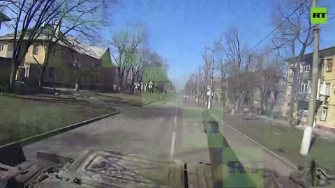 POV footage of tank firing in Mariupol