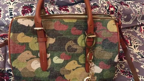 Sneaky Hubby with a picnic basket & a Dooney & Bourke Olivia Camouflage Duck Bag & Charm!