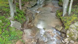 Peaceful waterfall at the complex