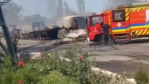 Odessa is a cemetery of trucks after morning strikes.