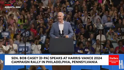 Bob Casey Unleashes On Dave McCormick At Harris-Walz Campaign Rally In Philadelphia, Pennsylvania