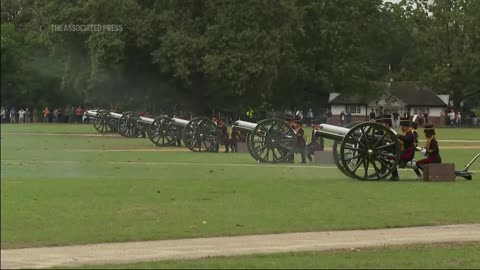 41-gun salute in London's Hyde Park to mark two years since King Charles' accession