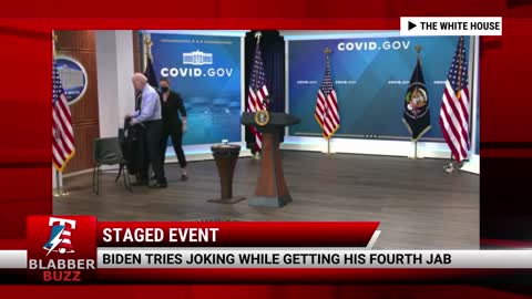 Biden Tries Joking While Getting His Fourth Jab