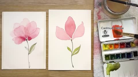 Quick learning - layered petals - watercolor painting technique, easy to learn!3