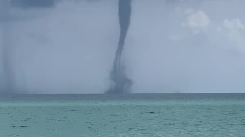 Twin Waterspouts Form in Palm Beach, Florida