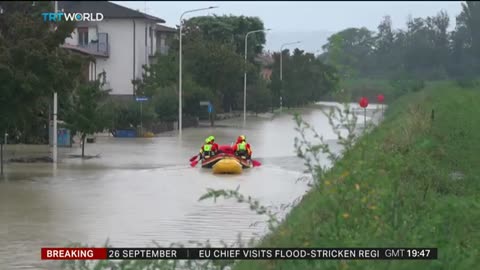 EU chief travels to flood-hit area in Europe, promises billions in aid