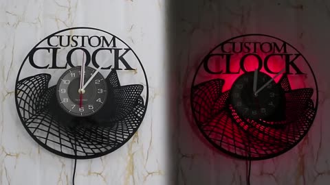 Custom Wall Clock Personalized DJ Wall Clock Made to Order DJ Vinyl Record Clock Night