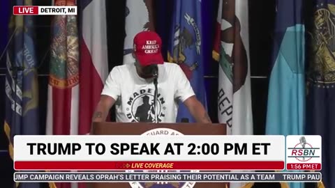 WATCH: Kid Rock Introduces Trump at National Guard Event in Detroit, MI - 8/26/24