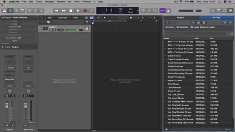 Logic Pro tutorial lesson 1