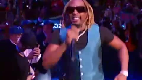 Rapper and music producer Lil Jon performed briefly during night two of the Democratic