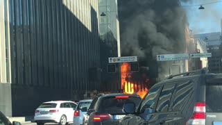 Burning Bus in Stockholm