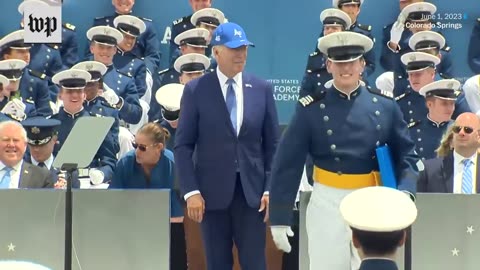 Biden falls at Air Force Academy graduation ceremony