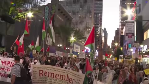 Pro-Palestinian demonstrators march in Philadelphia as Trump and Harris debate