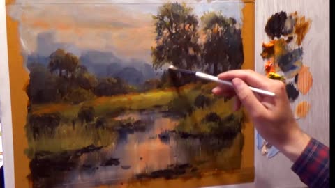 How to paint landscape | Morning Oil Painting Landscape Tutorial | Creative Fine Art