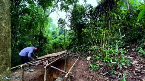 Full video of 100 days of survival in the forest and making a shelter underground alone.. 💪✊