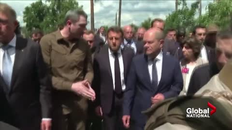 EU leaders gather in Ukraine to see destruction, show support