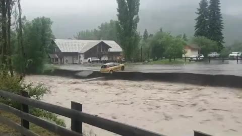 A Car Was Swept Away By Floods, France | June 21, 2024