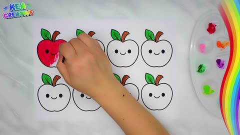 Apples Colorin - How To Coloring Apples - @KeaCreative2 - FREE images HD Download👇