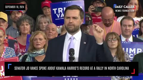 JD Vance Speaks About Kamala Harris's Track Record at Rally in North Carolina