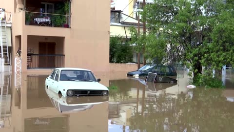 Heavy machinery used to evacuate people in Greece