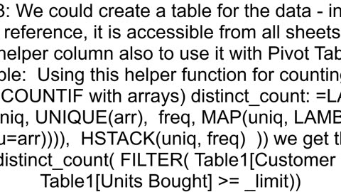 Use native Excel functions to count occurrences over threshold