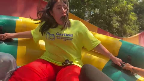 Girl Freaks Out on Waterslide