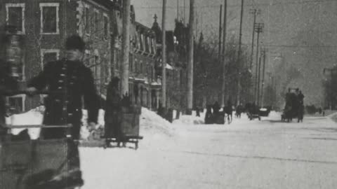 Montreal Fire Department On Runners (1901 Original Black & White Film)