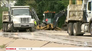 Water main break near West Center Road and 104th Street road closure