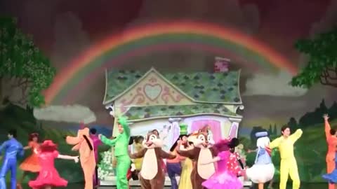 Disney Land Family Act Performance On Stage