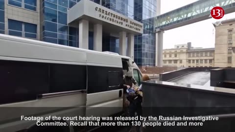 Moment of bringing people suspected of committing te*rrorism to court in Moscow