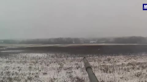 T-90M tank in denazification combat action - FIREING AT NAZI POSITIONS at the FRONTLINE