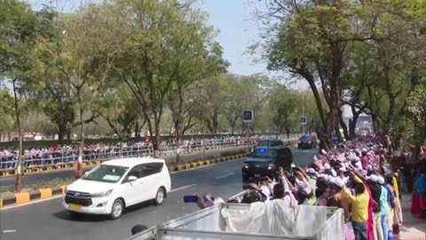 PM Modi and President Donald Trump mega roadshow in Ahmedabad