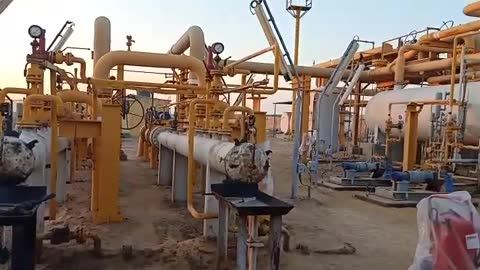 Oil production lines in the Ras Fanar oil fields in Ras Ghareb in the Red Sea