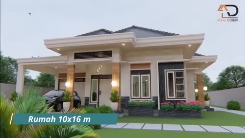 Desain Rumah 10x16m ada Musolah dan Garasi | Owner: Ibu Mirah Sari - Sampit Kalimantan Tengah