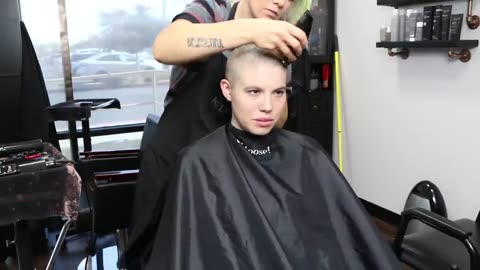 Beautiful Brunette Model Shaves Her Head