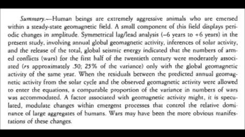 Solar Activity, War and Intraspecies Aggression