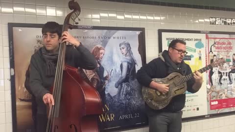 AMAZING Whistling Solos! Buskers perform On A Slow Boat to China in NYC Subway