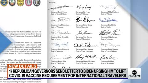 17 GOP governors urge Biden to lift vaccine requirement for international travelers