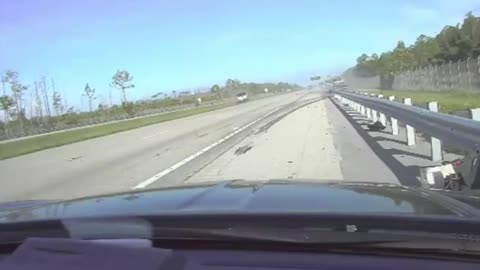 Dashcam captures scary moment when truck slams into patrol car