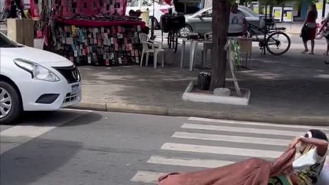 Sleeping on street prank