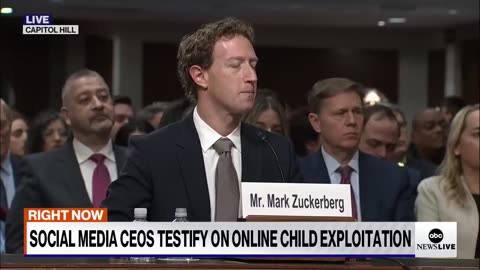 Moment Mark Zuckerberg apologizes to families of children harmed online