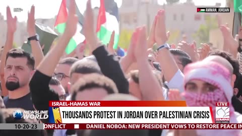 Thousands protest in Jordan over Palestinian crisis