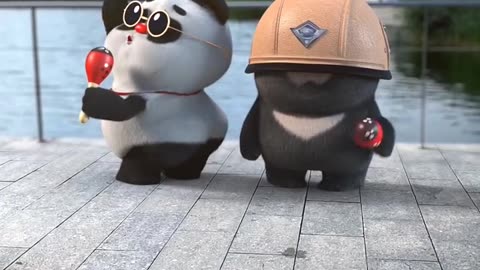 Cute and beautiful little panda cartoon.